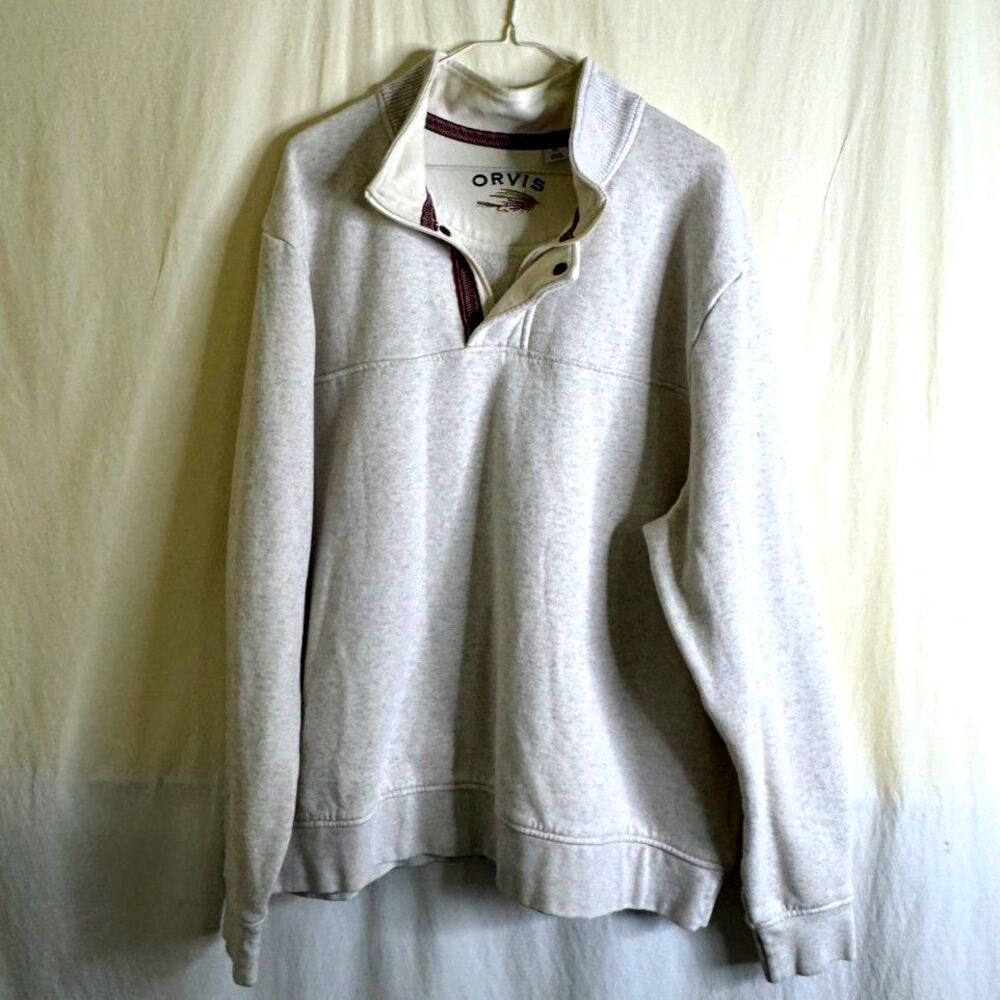 Orvis Sweatshirt XXL Men's 1/4 Zip Crew Neck Long Sleeve Pullover 2XL